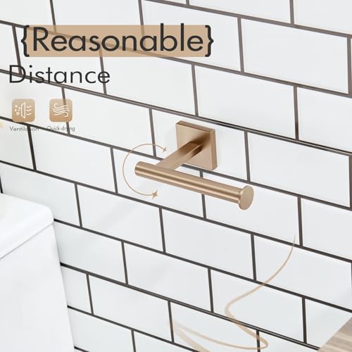 KOKOSIRI Toilet Paper Holder Toilet Roll Holders Hold Mega Rolls Kitchen Bathroom Tissue Paper Dispenser Champagne Bronze Stainless Steel, B2008CPG - color: Champagne Bronze, size: Vertical