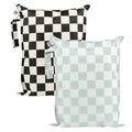 Tiny Twinkle Mess Proof Wet Bags | 2-Pack Reusable Waterproof Wet Bags for Swimsuits | Baby Clothes | Travel & Diaper Bag (Black, Green Checkers) - color: Black, Green Checkers, size: 2 Pack