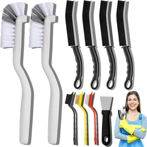 10PCS Crevice Cleaning Brush Set - Hard Bristle Crevice Cleaning Brush Tool, Multifunctional Gap Scrub Brush for Home, Bathroom, Kitchen, Window Track, Bathtub, Vehicle, Faucets, Bowl, Teapot, Cup Use