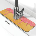 Ice Cream Waffle Cherry Flavor Yummy Summer Dessert 15" X 5.5" Kitchen Sink Splash Guard Faucet Faucet Guard Draining Mat Sink Splash Guard Faucet Kitchen Bathroom - color: Ice Cream Waffle Cherry Flavor Yummy Summer Dessert