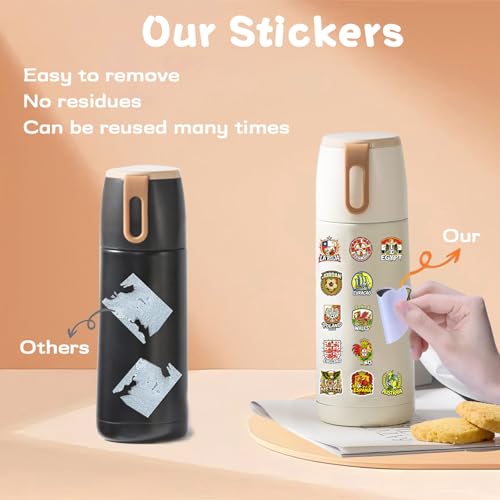 100 Pcs World Cup Football Stickers Soccer Sports Sticker Set Vinyl Waterproof Stickers for Water Bottles Laptops Bike Car Motorcycle Skateboard - style: Soccer01