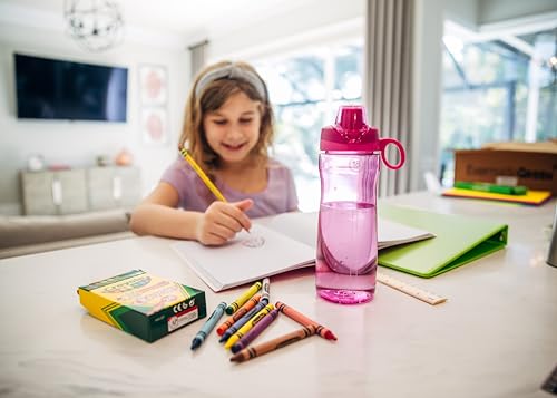 Pogo BPA-Free Plastic Water Bottle with Chug Lid, Fuchsia, 18 oz. - color: Fuchsia, size: 18 Ounces