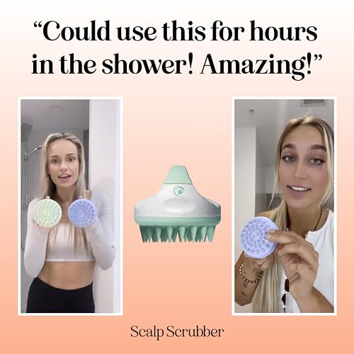 Hair Shampoo Brush and Scalp Exfoliator - In Shower Scalp Scrubber for Dandruff Removal & Growth Stimulator for Wet or Dry Hair - Soft Silicone Scalp Massager Made with Recycled Wheat Straw - Green - color: Green