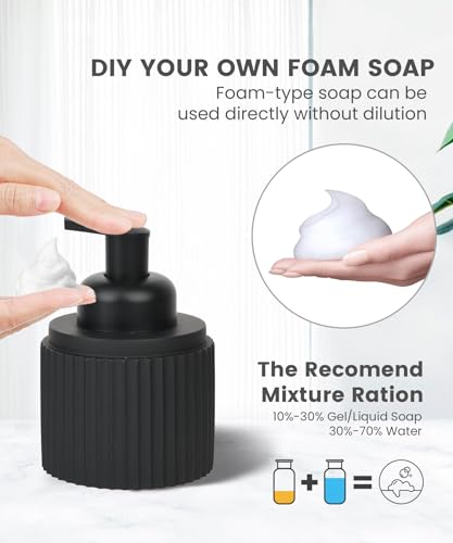 Black Bathroom Accessories Set 6 Pcs - Toothbrush Holder,Lotion Soap Dispenser,Foaming Soap Dispenser,Qtip Holder Dispensers,Vanity Tray,Bathroom Tumbler - Countertop Organizer-Bathroom Accessory Set - color: Matte Black