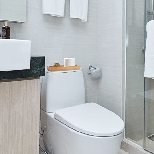 Bamboo Bathroom Tray, Bathroom Vanity Tray, Bathroom Trays for Counter, Toilet Tank Tray, Toilet Basket for Organizing (11.8 x 4.5 x 1.6 inch) - size: 11.8" x 4.5" x 1.6"