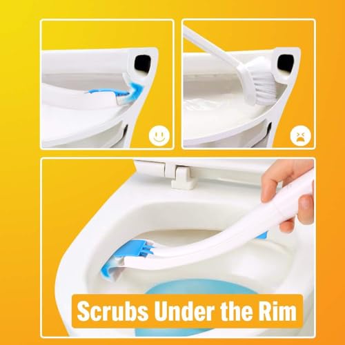 Disposable Toilet Bowl Brush Holder System, Fresh Refills for Bathroom Scrubber, 1 Toilet Brush+1 Holder+1 Cleaning Glove+12 Refills - color: Complete - 12 Refills (Brush & Holder)