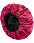 YIZIJIZI Triple Layer Reusable Waterproof Shower Cap for Women Large Terry Lined Hair Cap for Long Thick Hair Travel Bath Care Red - color: Red