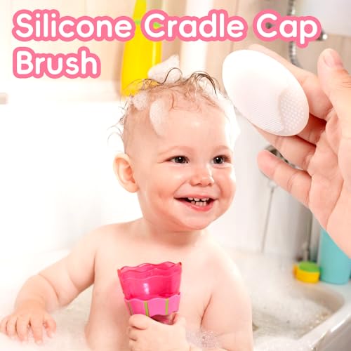 Baby Grooming Kit, Infant Safety Care Set with Hair Brush Comb Nail Clipper Nasal Aspirator,Baby Essentials Kit for Newborn Girls Boys (Pink) - style: Pink Kit+White Brush