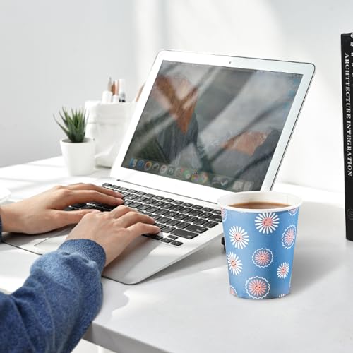 SIUQ 300 Pack Paper Cups 8 oz, Disposable Coffee Cups, Paper Coffee Cups 8 oz, Colourful Hot/Cold Beverage Drinking Cup for Water Juice or Tea, Office Party Home Travel - Daisy - color: Daisy 8oz-300 pack