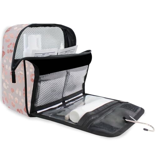 MNSRUU Hanging Toiletry Bag Rose Gold Leopard Print Makeup Bag Portable Travel bag for Toiletries Organizer Bags for Women Men, Travel-Essentials Bag - color: Leopard 12