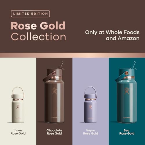 Hydro Flask Micro Bottle - Leak Proof Purse or Pocket Flask - Insulated Mini Water Bottle 6.7 Oz Sea Rose Gold - color: SEA ROSE GOLD