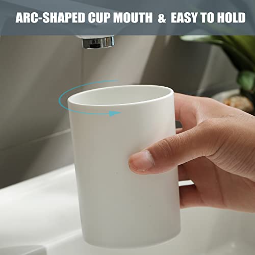 PP 2PCS Reusable Unbreakable Toothbrush Cup 10.5oz/300ml Mouthwash Holder, Easy to Clean, Adequate for Bathroom (Grey) - color: Grey