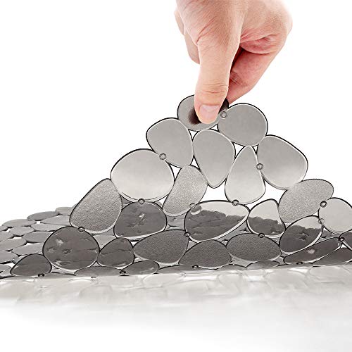 Bligli Pebble Sink Mat for Stainless Steel/Ceramic Sinks, 2 Pack PVC Sink Protectors Mats for Bottom of Kitchen Sink, Dish Drying Mat for Dishes and Glassware, 15.7 x 11.8 inch, Grey - color: Gray