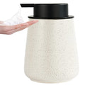 12Oz Foaming Soap Dispenser - Ceramic Foam Hand Soap Dispenser with Easy-to-Press Black Pump, Reusable and Refillable Lotion Dish Soap Dispensers for Bathroom & Kitchen, Speckled Matte Beige - color: Speckled Beige, style: Foam Pump