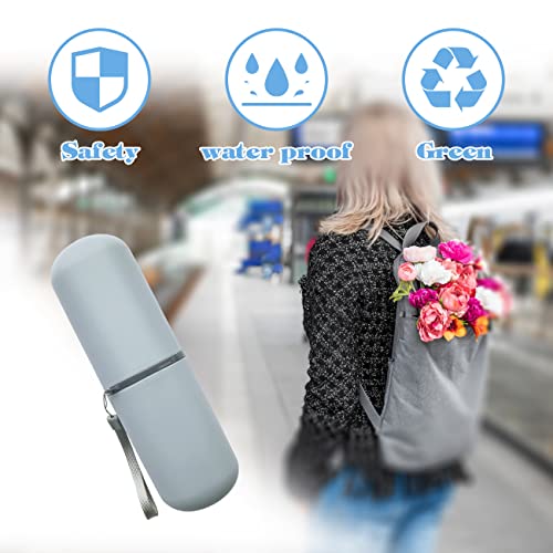 HEIPINIUYE Light Blue Travel Toothbrush Holder, Toothbrush and Toothpaste Travel Case Portable Toothbrush Holder with Cover for Traveling Bathroom Business Camping School - color: Blue