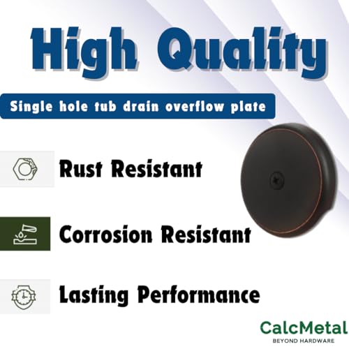 Single Hole Bathtub Drain Overflow Plate with One Matching Screws, Easy to Install, Venetian Bronze - color: Venetian Bronze
