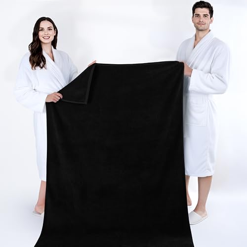 Cotton Paradise 100% Cotton Turkish Towel, Soft Absorbent Quick Dry, 40x80 Oversized Bath Sheet Towel, Coal Black - color: Coal Black, size: 1 PC 40x80"