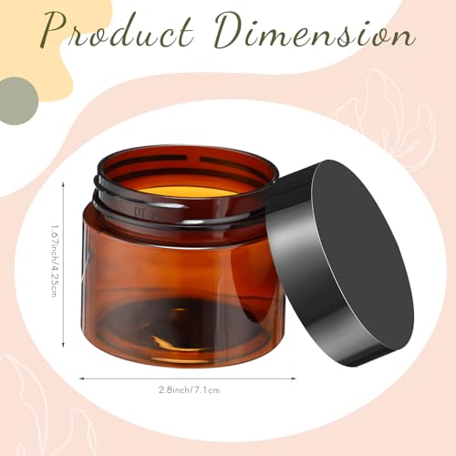 Patelai 4 Pieces Round Wide-mouth Leak Proof Plastic Container Jars with Lids for Travel Storage Makeup Beauty Products Face Creams Oils Salves Ointments DIY Making(4 Ounce,Amber) - color: Amber, size: 4 Ounce