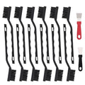12 Pcs Mini Nylon Brush Set, Nylon Scratch Brush with Curved Handle | Cleaning Weld Slag and Rust - style: Nylon