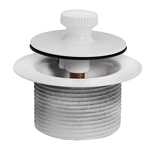 Westbrass D3324-50 1-1/2" NPSM Pull & Drain Bathtub Plug, Coarse Thread, Powder Coat White - color: Powder Coat White
