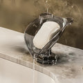 Self Draining Leaf Soap Dish – Easy to Clean Waterfall Soap Holder, Multi-Use for Shower, Bathroom & Kitchen Sink, Durable & Stylish (Gray Bear) - color: Gray Bear