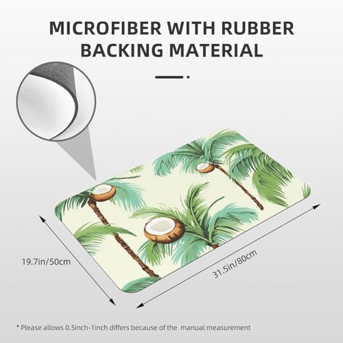 Stone Bath Mats for Bathroom Diatomaceous Earth Bath Mat Super Absorbent Floor Mat Summer Coconut Tree1 Stone Drying Mats Quick Drying Diatomite Shower Mat for Bathtub Pad 19.7x31.5in - color: Summer Coconut Tree1, size: 1'8" x 2'8" (Rectangular)