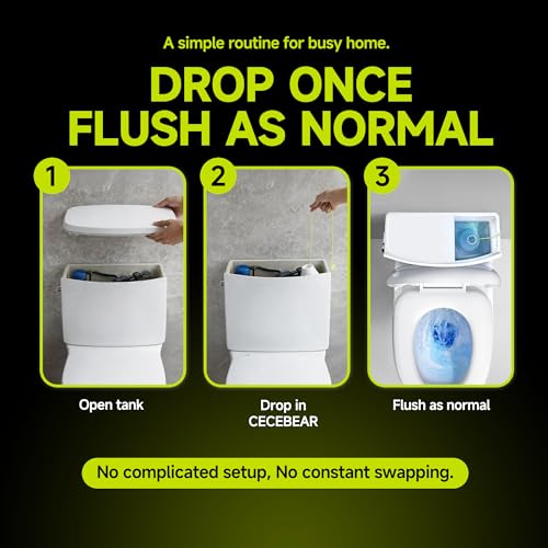 In-Tank Toilet Cleaner Bottle, Automatic Toilet Bowl Cleaners for Hard Water Stains, Septic System Friendly, Long Lasting Up to 180 Days / 1000+ Flushes