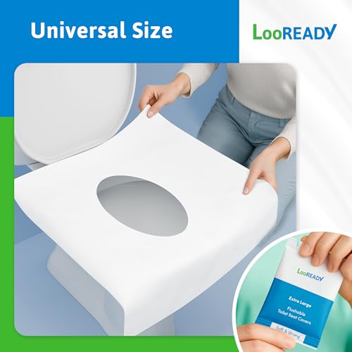 Toilet Seat Covers Disposable Flushable - Extra Large (18 x 22”) - Super Thick, Individually Wrapped Toilet Seat Cover for Travel & Public Bathroom - Premium Quality, Convenient and Hygienic (30 Pack) - size: 30 pack