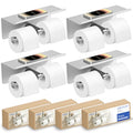 4 Pack Double Toilet Paper Holder with Shelf, Wall Mount Tissue Roll Holder for Bathroom, Heavy Duty 304 Stainless Steel Commercial Toilet Paper Dispenser with Phone Shelf - Brushed Nickel