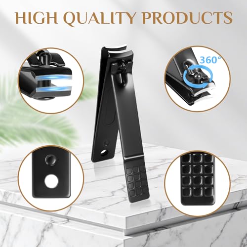 MINKINH Manicure Set Professional Nail Clipper Kit-26 Pieces Stainless Steel Manicure Kit,Nail Care Tools with Luxurious Travel Case Nail Grooming Kit Present for Men Husband Boyfriend Parent (Black) - color: Black