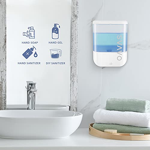 SVAVO 34oz / 1000ml Automatic Soap Dispenser Hand Sanitizer Dispenser Wall Mount, Touchless Electric Sensor Pump Battery Operated for Offices Home Kitchen Bathroom Hotel Restaurant Commercial - color: White, size: 1000ml