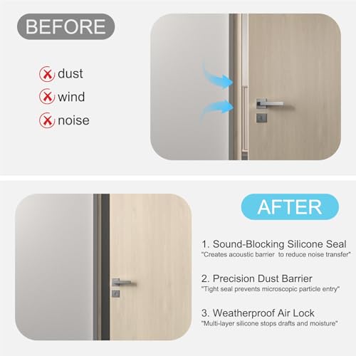 Elvone Weather Stripping Door Seal for Door Frames, 20 Ft x 1 in, Black | Self-adhesive flexible silicone seal tape for door frame gaps and window gaps. block drafts, dust, and noise - color: Black, size: 20ft (1" W x 3/64 "T)