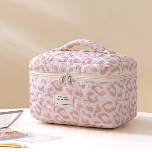 HBselect Quilted Makeup Bag, 3PCS Cotton Large Travel Makeup Bag, Cute Floral Coquette Make up Bag Cosmetic Bag Toiletry Bag for Women Girls - color: A-3PCS-Floral 29