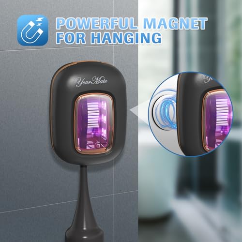 YourMate Rechargerable UVC Toothbrush Sanitizer Case Pro Compatible with Electric Toothbrush Heads/Regular Toothbrushes Travel Toothbrush Covers Case Magnetic Holder for Houshold/Traveling Black - color: Black