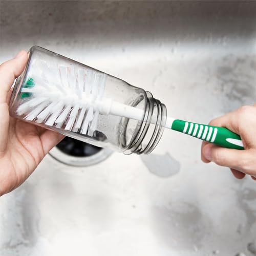 Libman Bottle & Dish Brush Kit | Cleaning Brushes for Kitchen Use | Straw Brush | Scrub Brushes for Dishes | Big Job Kitchen Brush | Palm Scrub Brush | 3 Different Brushes & Straw Cleaner Included - style: Bottle & Dish Brush Kit