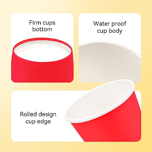 50 Pack 3oz Bathroom Cups, Red Mouthwash Cups, Small Paper Cups | Paper Cups, Disposable Bathroom Cups, Paper Espresso Cups 3oz Ideal for Bathroom,Supermarket,Birthday Party,Picnic and BBQ - color: Red, size: 50 Count