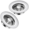 Kitchen Sink Drain Strainer 2 Pack, 304 Stainless Steel Pop Up Sink Stopper, Anti-Clogging Sink Drain Strainer for US Standard Kitchen Drain (Chrome) - color: Chrome, size: 2 Pack