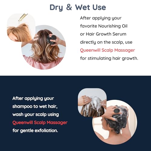 Electric Handheld Hair Massager, Cordless Hair Scalp Massager Portable Head Scratching Massager with 2 Modes Vibration Comb for Hair Growth, Deep Cleansing and Stress Relaxation - color: Black