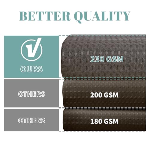 eachope Brown No Hook Waffle Weave Shower Curtain with snap-in Liner Replacement, 230GSM Waterproof Fabric Hotel Shower Curtain Set for Bathroom, Through Mesh Top Window,71Wx77H - color: Brown, size: 71"W x 77"L (Pack of 1)