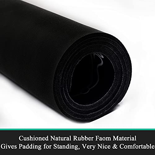 Pauwer Laundry Room Rug Runner 20"x48" Waterproof Rubber Laundry Mat Non Slip Kitchen Mats for Floor Washable Floor Mat Runner Rug for Farmhouse Mudroom Washroom Bathroom Decor - color: Black a, size: 1'8" x 4'