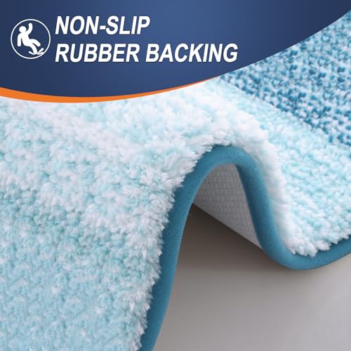 OLANLY Small Bathroom Rugs Mat 24x16, Extra Soft Absorbent Microfiber Bath Rugs, Rubber Backing, Quick Dry, Washable Bath Mats for Bathroom Floor, Tub and Shower, Home Decor Accessories, Peacock Blue - color: Peacock Blue, size: 24" X 16"