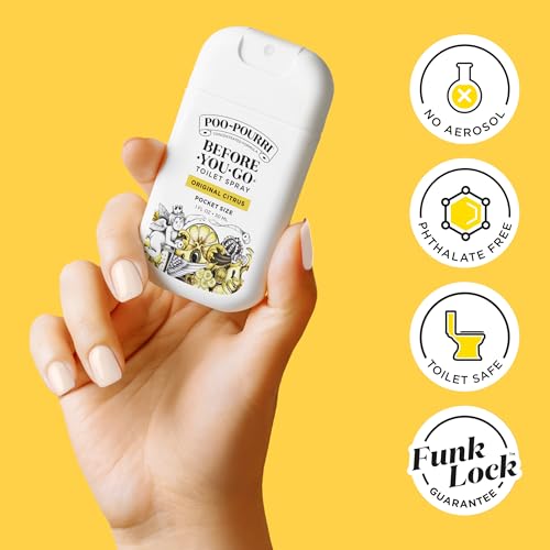 Poo-Pourri Before-you-Go Toilet Spray Bundle, Original Citrus 2 Fl Oz and Original Citrus 1 Fl Oz Pocket Travel Size - Lemon, Bergamot and Lemongrass - size: 1 Fl Oz (Pack of 2)