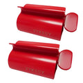 XYKEEY Toothpaste Tube Squeezer - Set of 2 Toothpaste Squeezer Rollers, Metal Toothpaste Tube Wringer Seat Holder Stand (Red) - color: Red