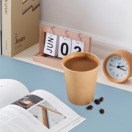 SIUQ 400 Pack 8 oz Kraft Paper Cups, Unbleached Disposable Paper Coffee Cups, Thickened Hot/Cold Beverage Drinking Cup for Party, Home, Cafes, Bistros, Businesses (Brown) - style: 8oz-400pack