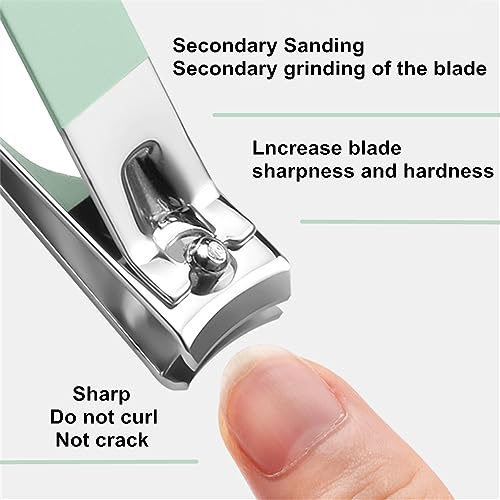 QURIPE 7pcs Manicure Set, Nail Clippers Kit, Stainless Steel Manicure Kit, Nail Clipping Tools Portable Travel Grooming Kit, The Best Gift with Luxurious Case (Green) - color: Green