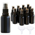 12Pack 1oz Matt Black Glass Pump Bottles,30ml Empty Refillable Travel Small Container For Lotion Cream Essentil Oil Shampoo (1oz black) - size: 1oz black