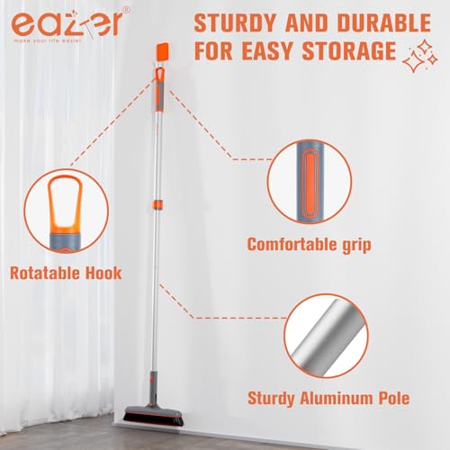Eazer Grout Brush with Long Handle, 180°Rotation Tile Grout Cleaning Brush, V-Shape Shower Scrubber Cleaner, Stiff Bristle for Cleaning Bathroom Tile Floors - 53in