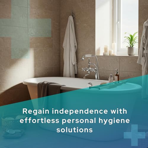 Extended Reach Toilet Wiper & Bath Brush Set - Long Handle Bathroom Buddy for Elderly, Disabled - Bottom Wiping Aid - Post-Surgery Toilet Aid - Self Cleaning Assistance Tool
