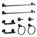 BGL Bathroom Hardware Set Matte Black Adjustable Expandable Bath Towel Bars Bathroom Accessory Set Towel Racks 8-Pieces Wall Mount - color: 8 Pcs Matte Black