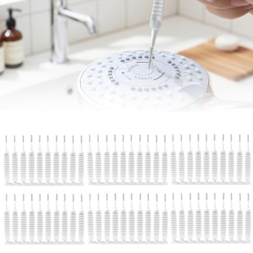 Shower Head Cleaning Brush for Small Hole, 2025 New Shower Head Cleaner Tool with Spiral Tip, Gap Hole Cleaning Brush Picks, Multifunction Tiny Brush for Nozzle Keyboard Port Crevice Sink Vent (40)